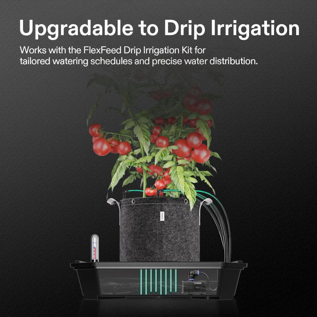 Vivosun FlexFeed Self-Watering Fabric Pot Base, Auto-Irrigation Water Delivery System with Reservoir Meter, 4-Pack