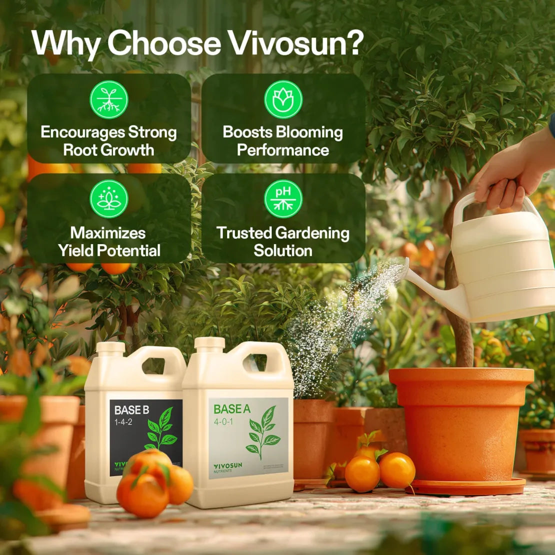 Nutrients Base A & B Bundle, Liquid Fertilizer Supports Vegetative and Flowering Stage