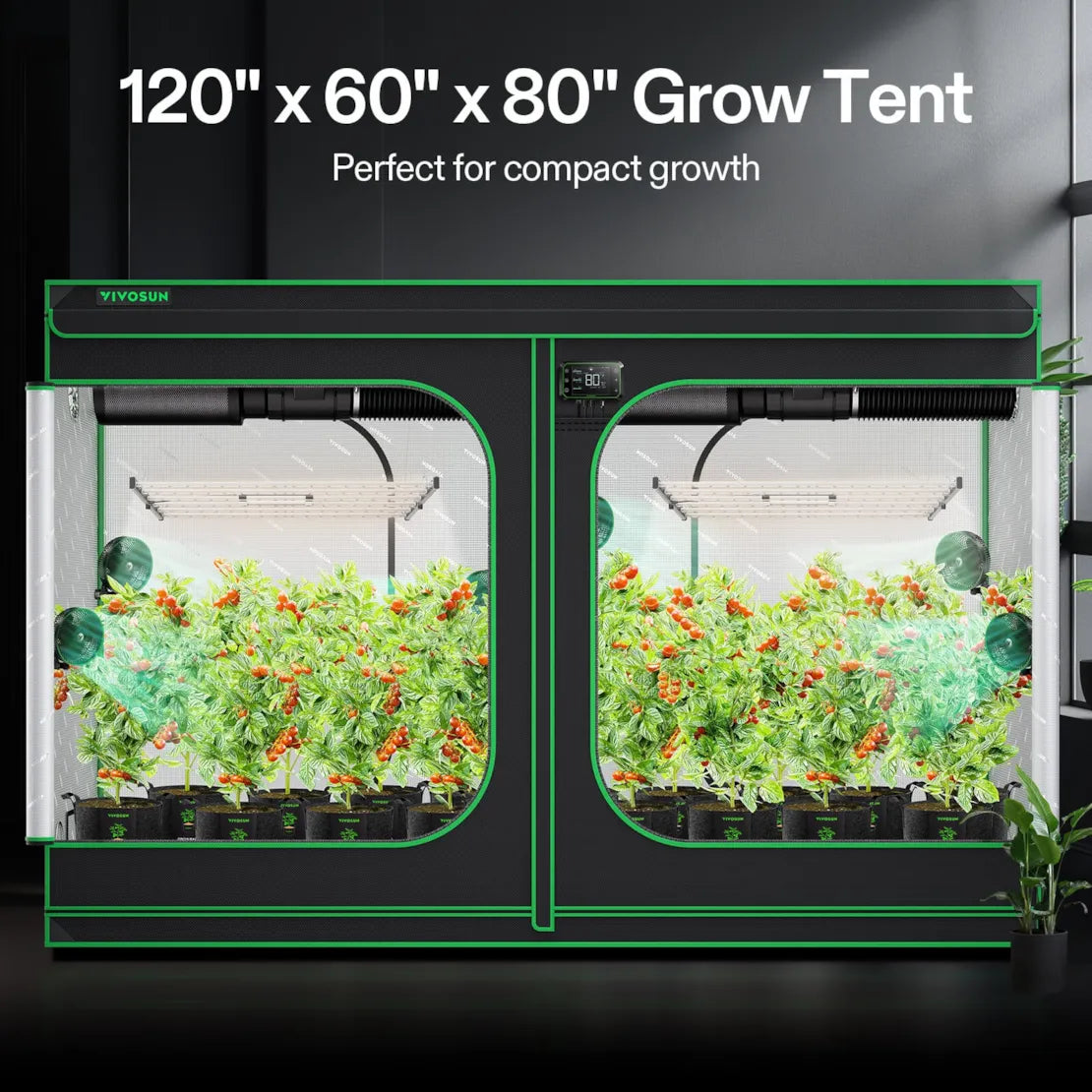 Vivosun Grow Tent 5x10 S105, 12-20 Plants Use, 600D Light-proof Oxford