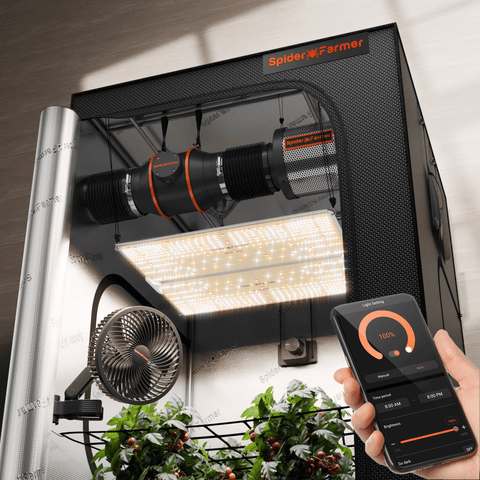 Spider Farmer 4’x4′X6.5′ Complete Grow Tent Kit丨SF4000 301H EVO Full Spectrum LED Grow Light丨6” Clip Fan丨6” Ventilation System with Speed Controller