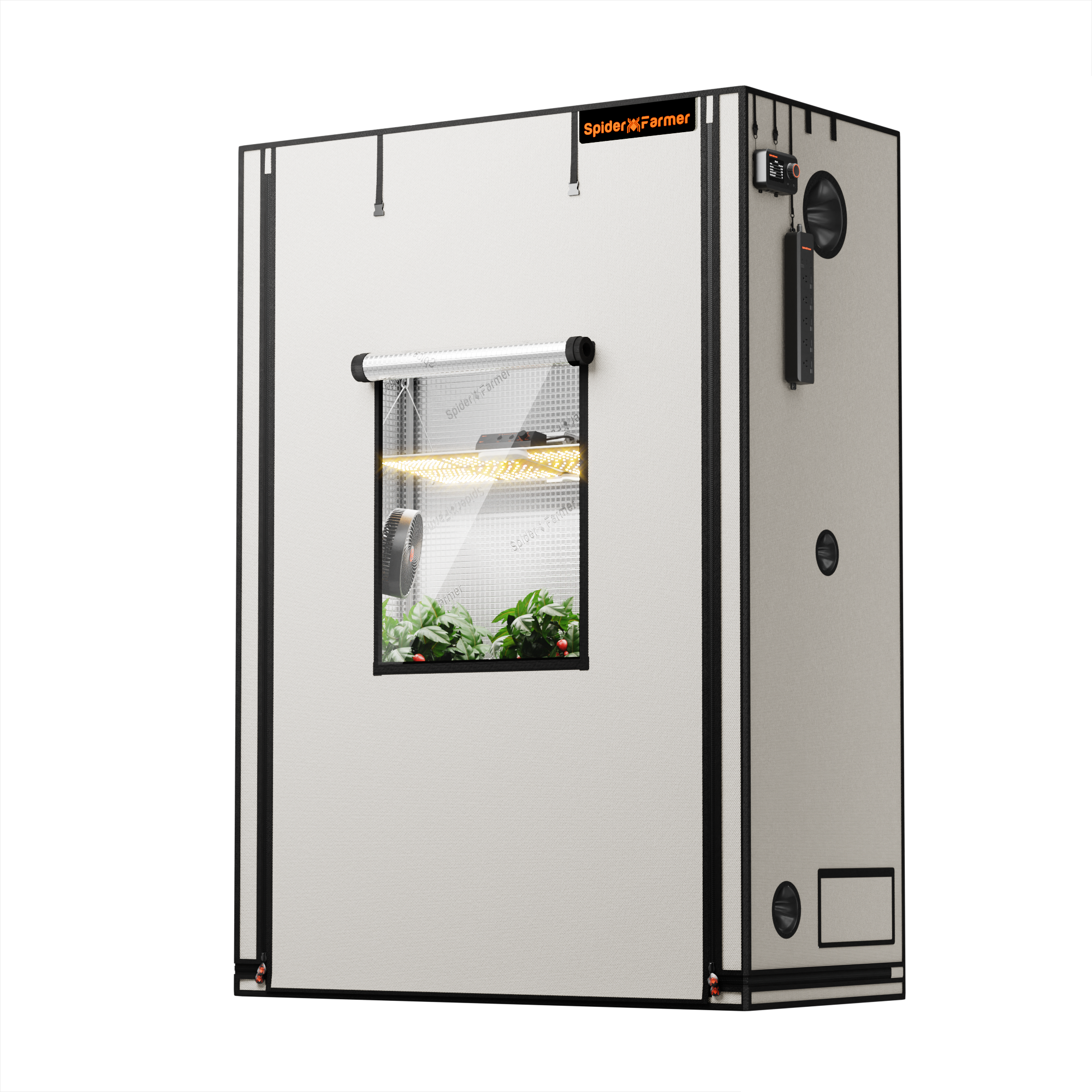Spider Farmer 4.6’x2.3’x6.5′ 140cm x 70cm x 200cm Pro White Indoor Grow Tent 2000D Oxford Cloth Hydroponics Plant Growing Box