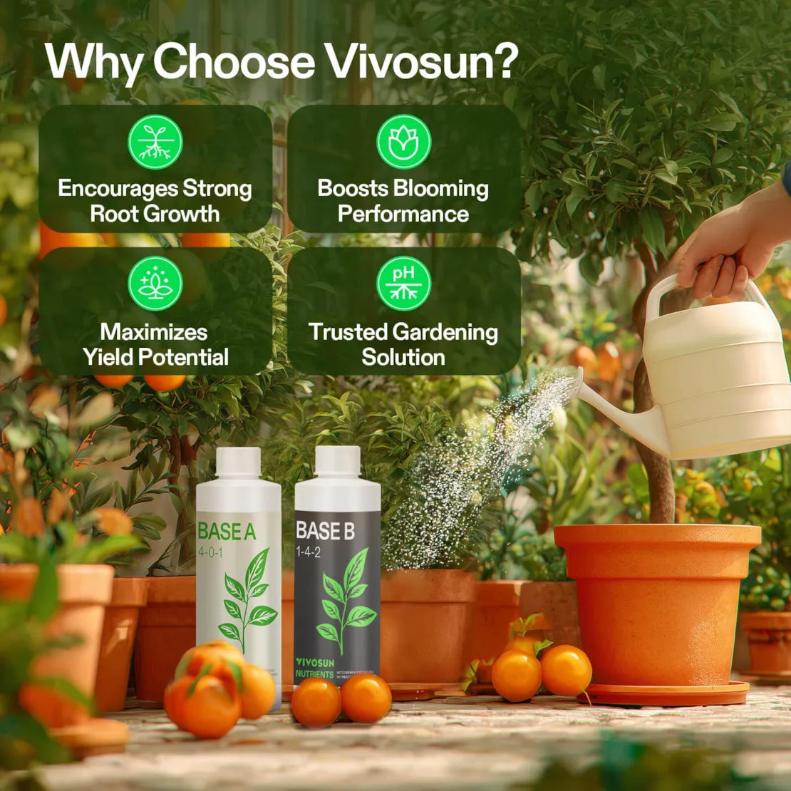Nutrients Base A & B Bundle, Liquid Fertilizer Supports Vegetative and Flowering Stage