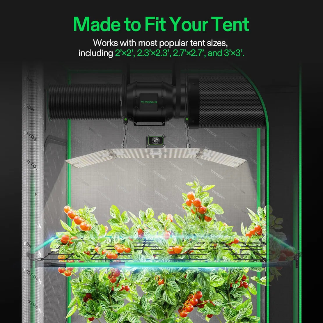 Vivosun Grow Tent High CFM Kit, Suitable for Tents, 24"-36" Adjustable