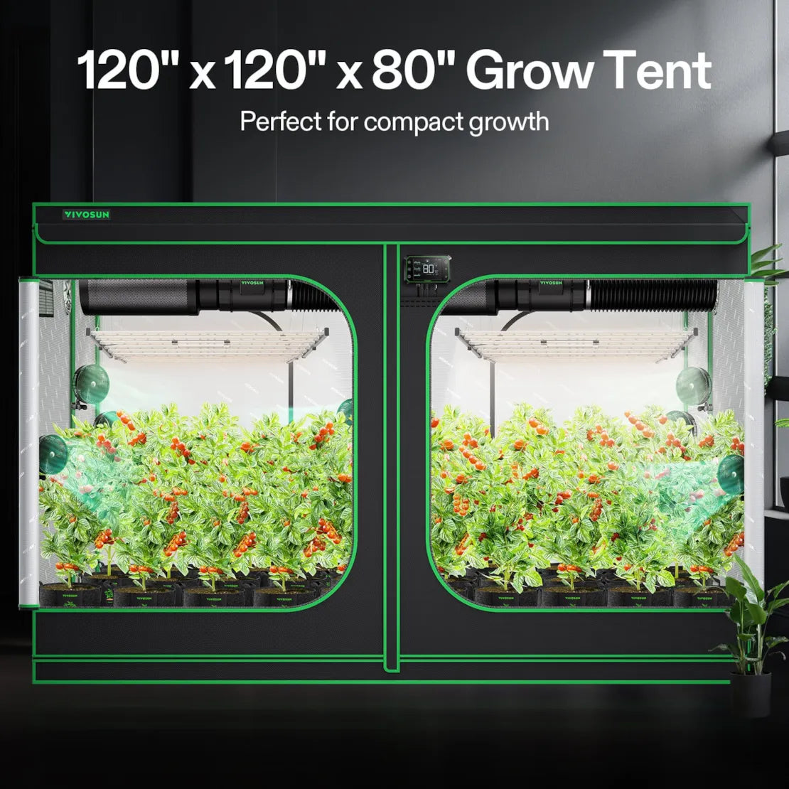 Vivosun Grow Tent 10x10 S108, 24-32 Plants Use, 600D Light-proof Oxford