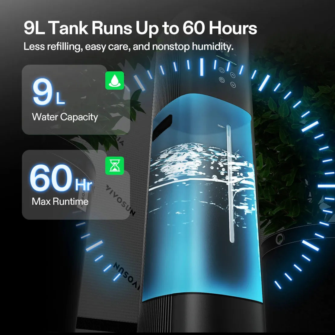 Vivosun AeroStream H09 Intelligent Wi-Fi Humidifier, 2.38 Gal / 9 L Humidifier with Temp & Humidity Probe, Smart Remote Control, Designed for Growers