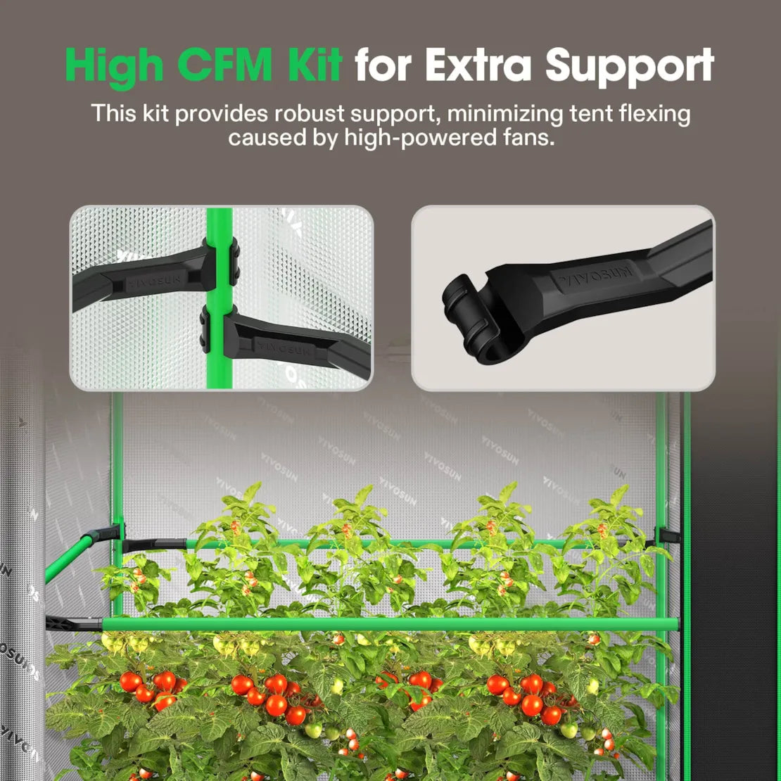Vivosun Grow Tent Pro 3x3 P336, 2-4 Plants Use, Large Front Window