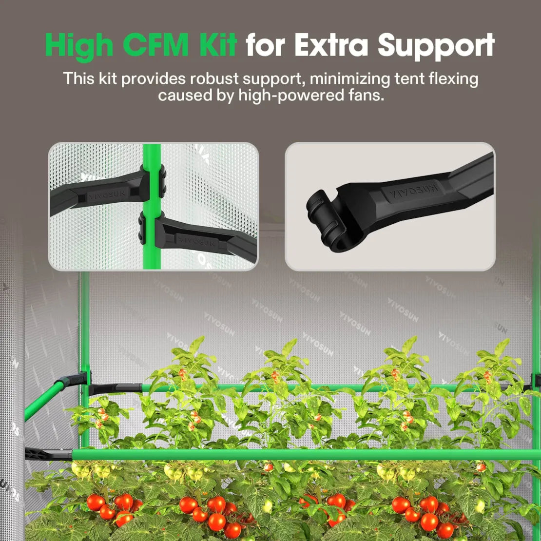 Vivosun Grow Tent Pro 5x10 P105, 12-20 Plants Use, Large Front Window