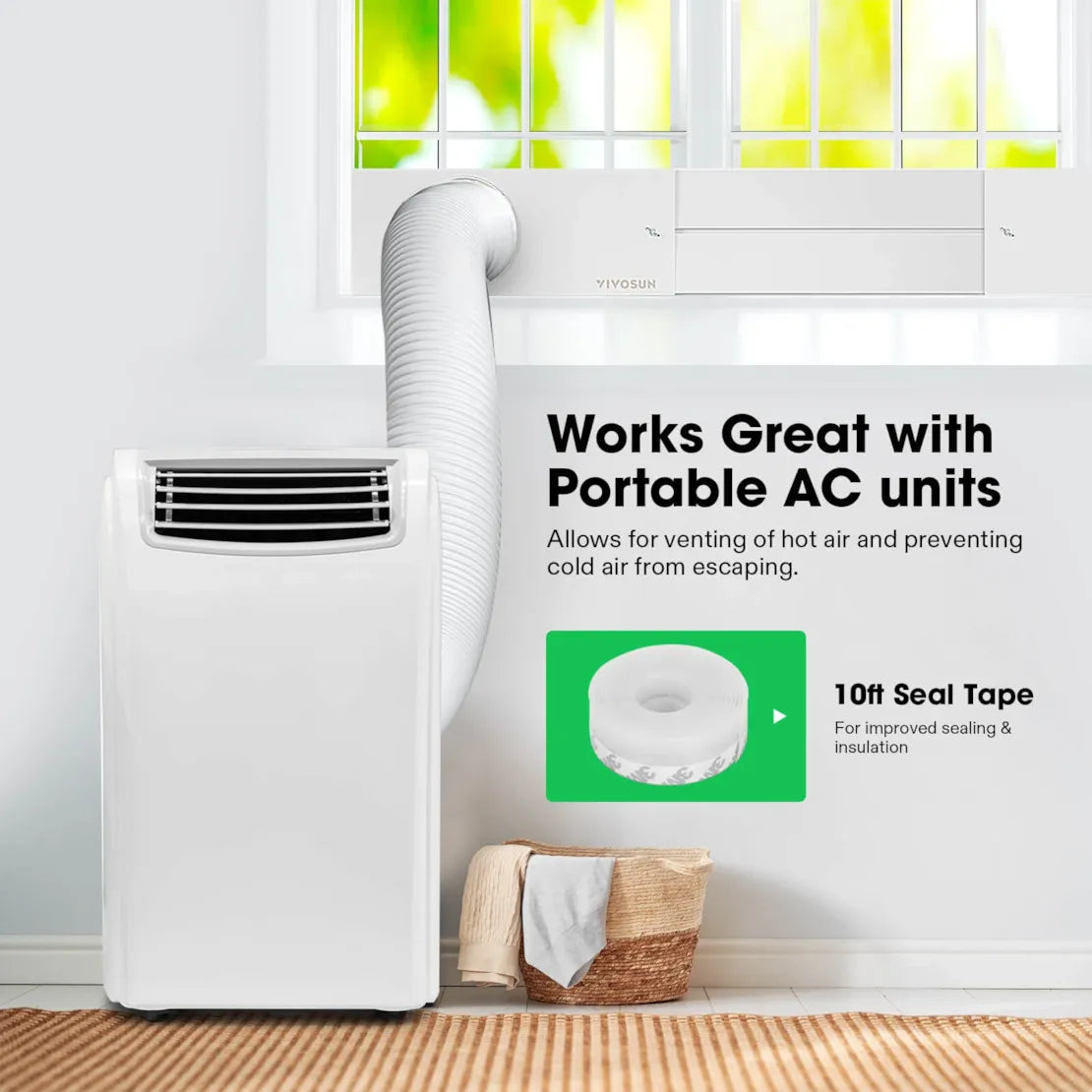 Vivosun Window Duct Kit and Portable AC Window Seal Kit