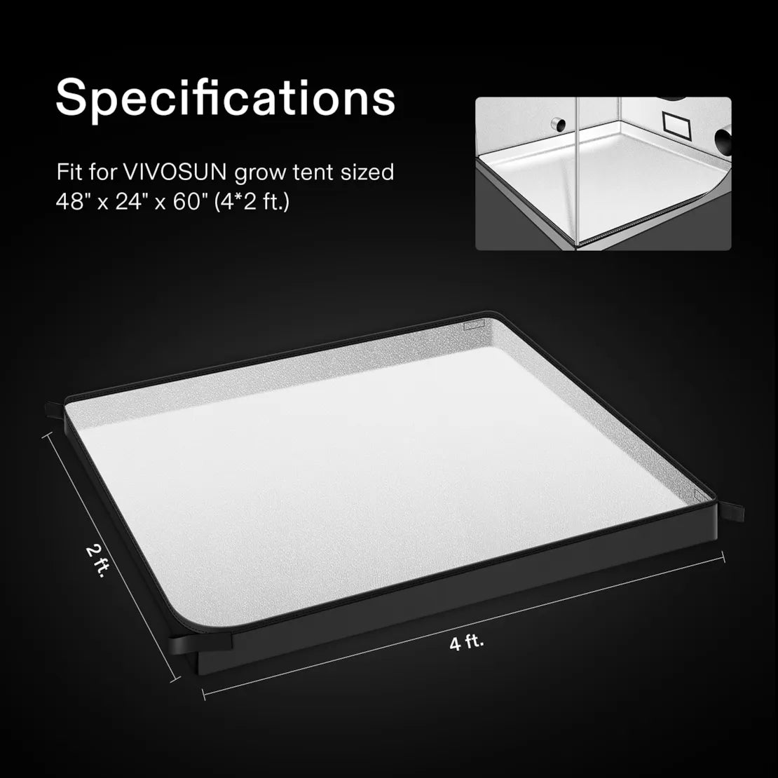 Vivosun Floor Tray for 2x4 Tent, 1 pc