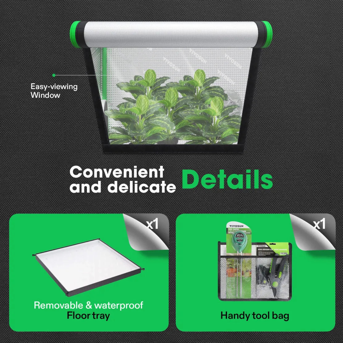 Vivosun 2-in-1 Grow Tent 3x4 D436, 2-4 Plants Use, with Multi-Chamber