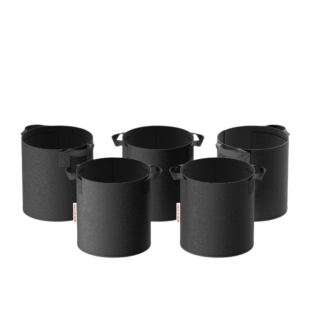heavy duty plant pots with handles 5-pack 5 gallon grow bags Heavy Duty 300G Thickened Nonwoven Plant Fab —  Green Thumb Depot