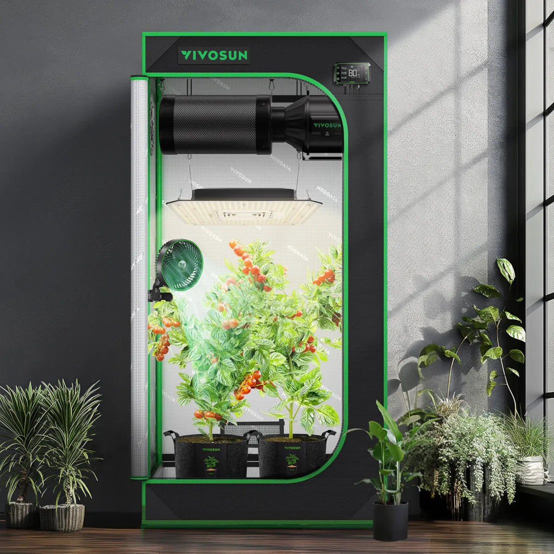 Vivosun Grow Tent 2x2 S224, 1-2 Plants Use, 600D Light-proof Oxford