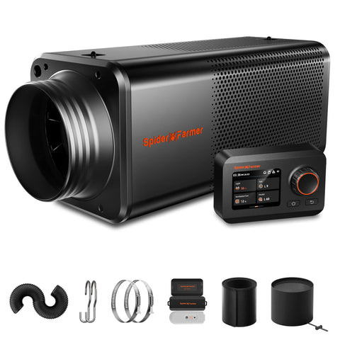 Spider Farmer 6 Inch 2-In-1 Ventilation System with GGS Controller, Inline Fan with built in Carbon Filter