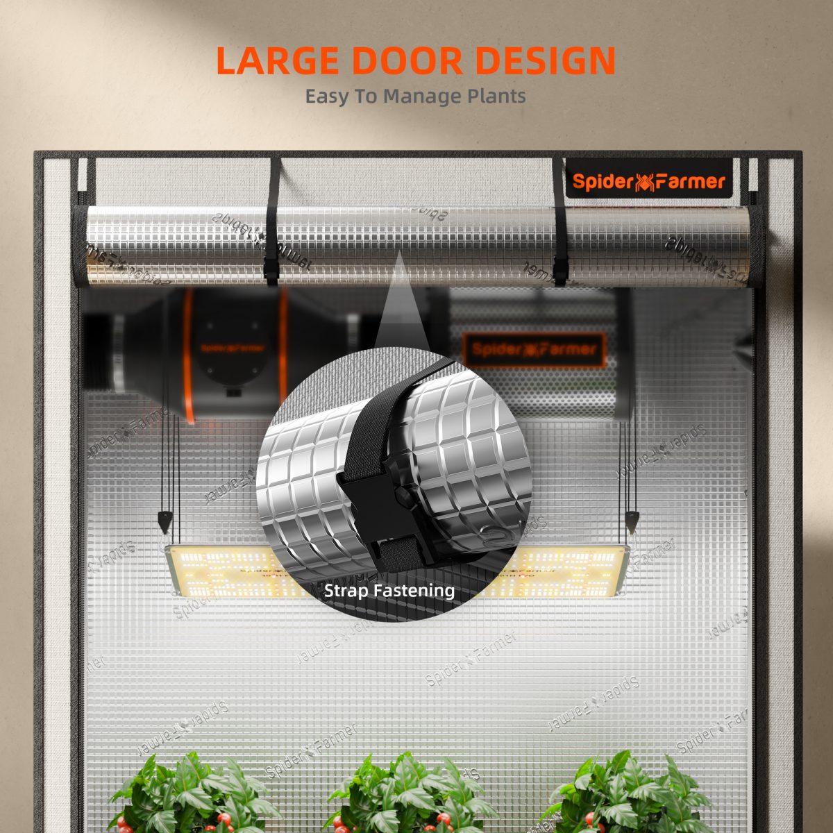 Spider Farmer 3’x3’x6′ 90cm x 90cm x 180cm Pro White Indoor Grow Tent 2000D Oxford Cloth Hydroponics Plant Growing Box