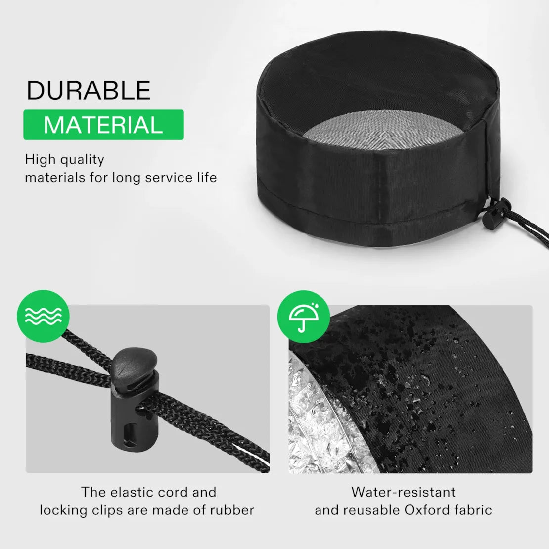 Vivosun 6" Grow Tent Duct Filter Vent Cover w/ Elastic Band and Fixed Buckle, 2 Pcs