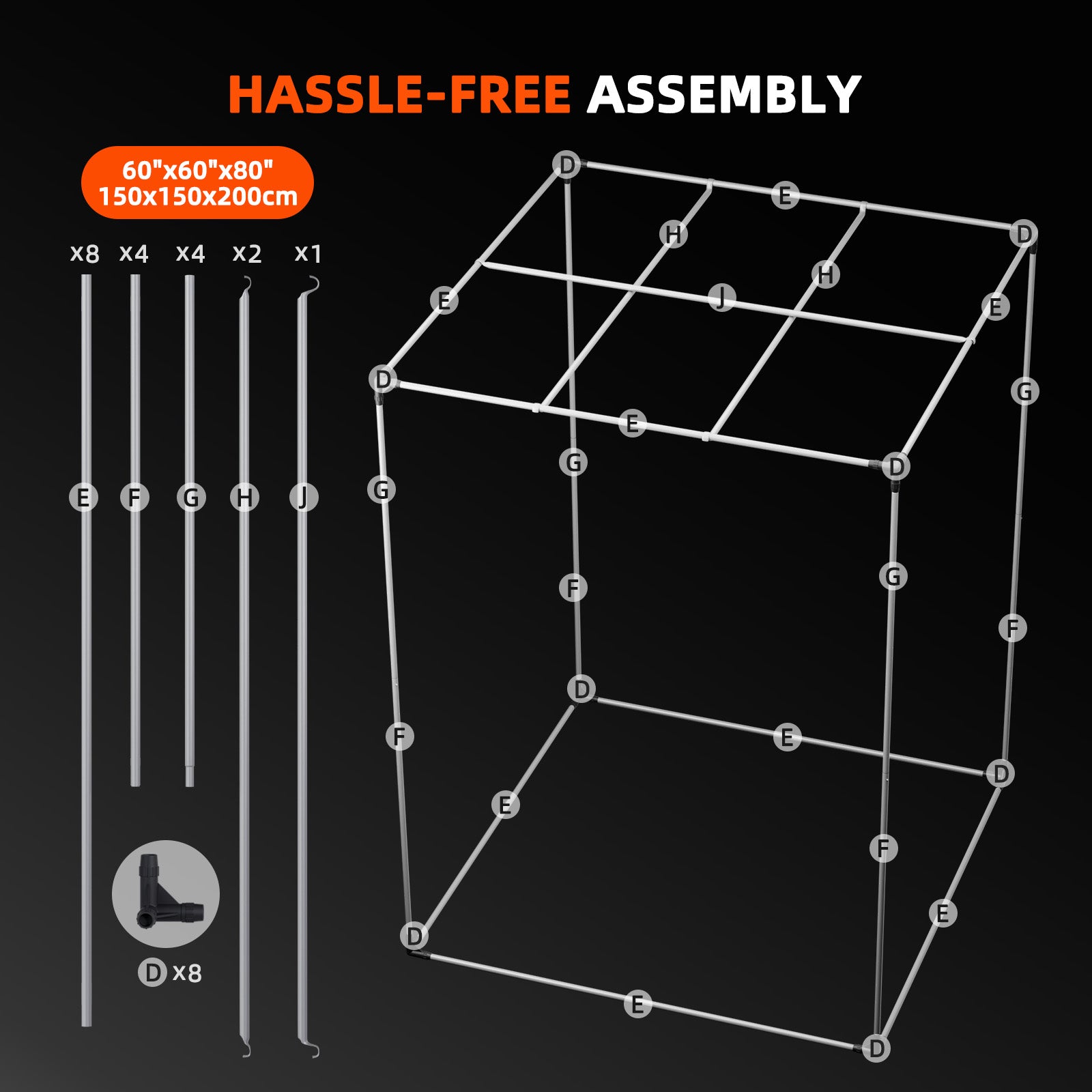 Upgraded Spider Farmer® 5’x5’x6.5′ 150cm x 150cm x 200cm Indoor Grow Tent 1680D Hydroponic Plant Room for Optimal Plant Growth & Climate Control