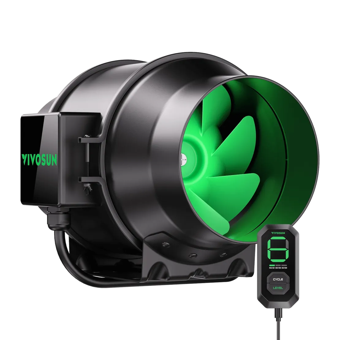 Vivosun AeroZesh G6 Inline Fan 6” with E12 Speed Controller, PWM-Controlled EC Fan for Grow Tent Ventilation