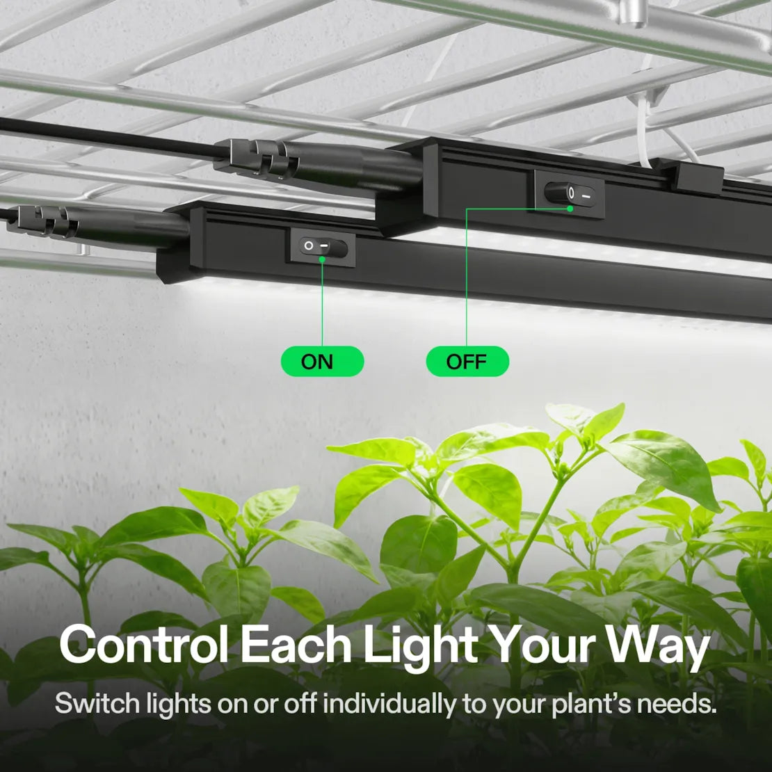 Vivosun T5 Grow Lights for Indoor Plants, 5000K Full Spectrum 56W (8 x 7W), 1FT LED Plant Light Strip with Timer & Dimming Controller for Seed Starting, 8-Pack