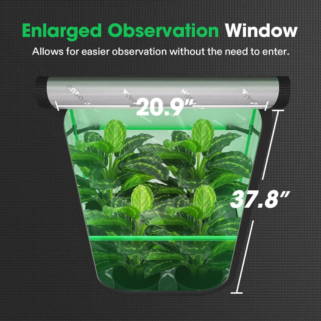 Vivosun Grow Tent Pro 5x10 P105, 12-20 Plants Use, Large Front Window