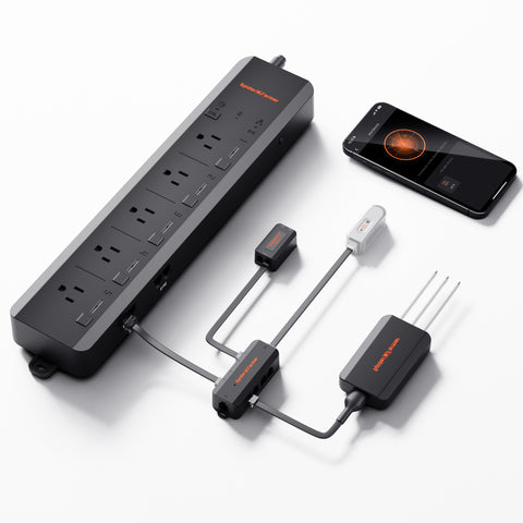 Spider Farmer GGS AC5 Power Strip with 5 Outlets for Grow Tent Climate Control, Featuring Temperature, Humidity, VPD Monitoring, Scheduling, Historical Data Tracking, Bluetooth & WiFi Connectivity