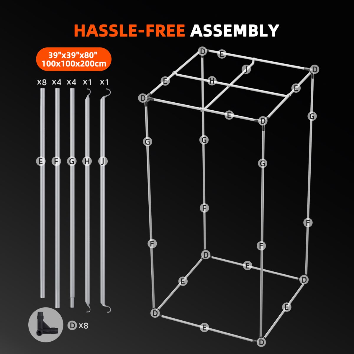 Spider Farmer® 3.2’x3.2’x6.5′ 100cm x 100cm x 200cm Indoor Grow Tent 1680D Hydroponic Plant Room for Optimal Plant Growth & Climate Control