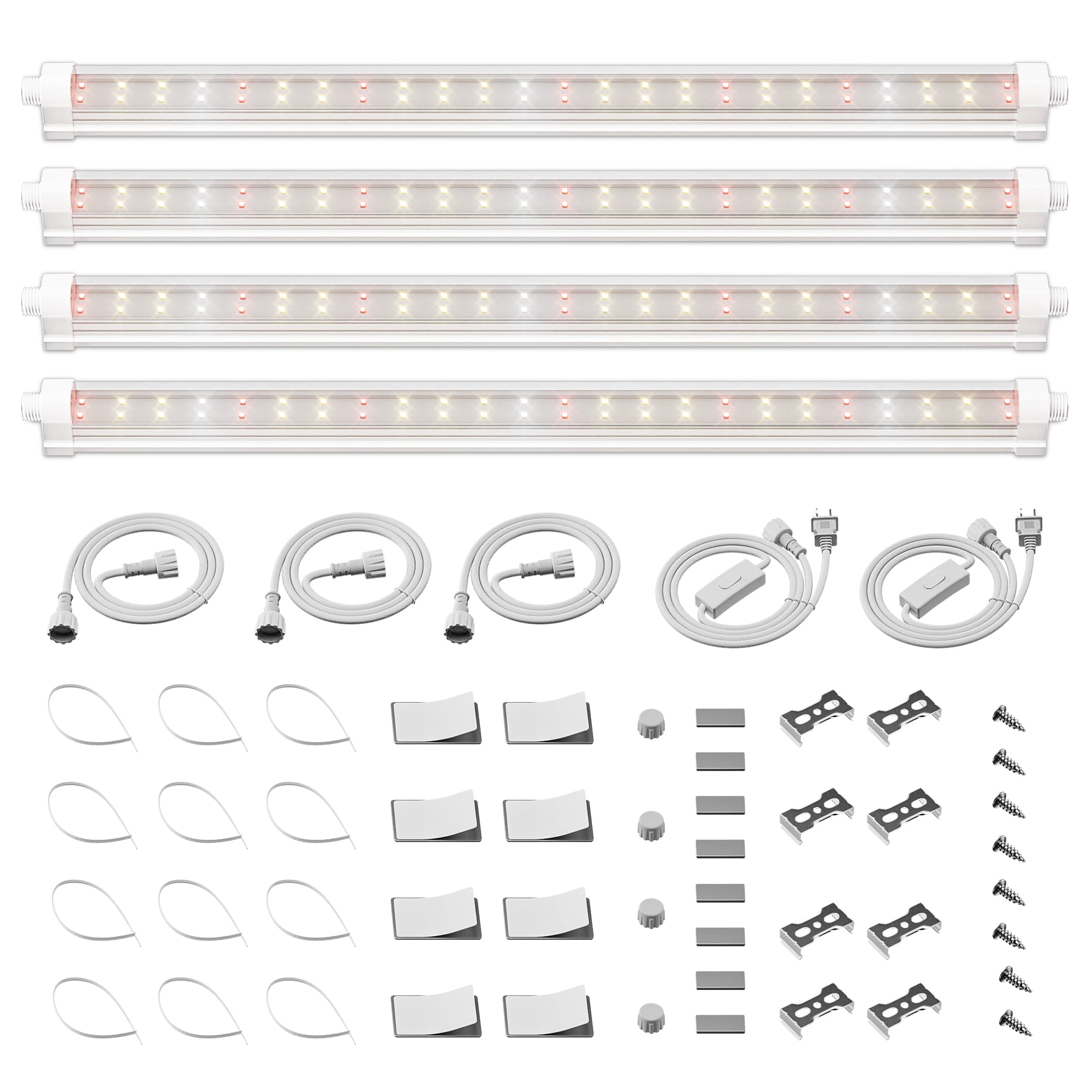 Spider Farmer GlowBar 1FT Full Spectrum LED Grow Light Strips for Indoor Plants, IP65 Waterproof, 4 Pack, Linkable, Energy-Efficient & Easy Install, Ideal for Plant Stand & Greenhouse