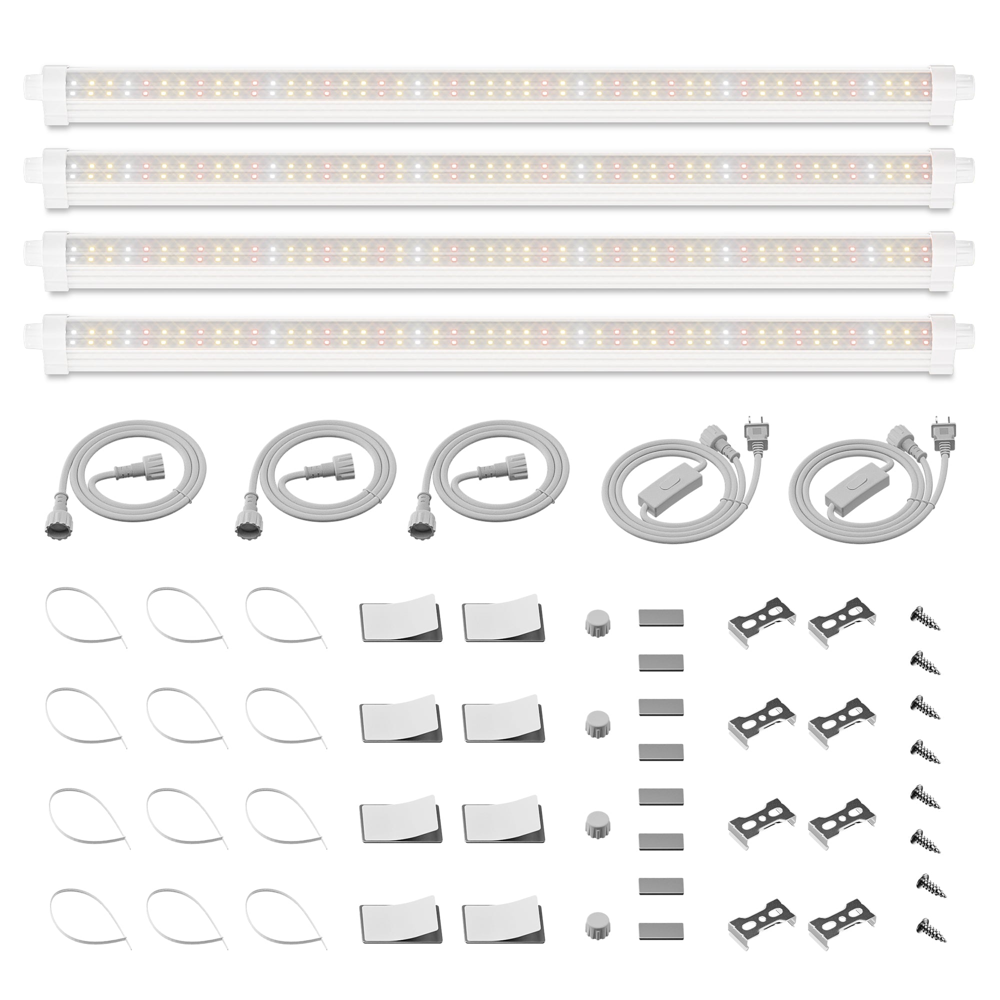 Spider Farmer GlowBar 2FT Full Spectrum LED Grow Light Strips for Indoor Plants, IP65 Waterproof, 4 Pack, Linkable, Energy-Efficient & Easy Install, Ideal for Plant Stand & Greenhouse