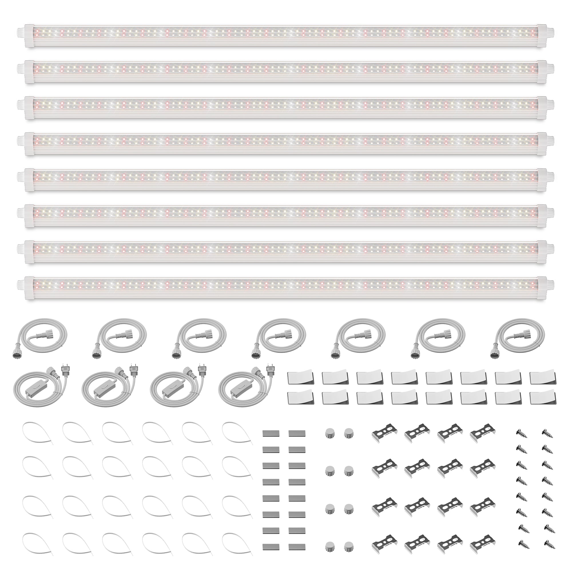 Spider Farmer GlowBar 3FT Full Spectrum LED Grow Light Strips for Indoor Plants, IP65 Waterproof, 8 Pack, Linkable, Energy-Efficient & Easy Install, Ideal for Plant Stand & Greenhouse