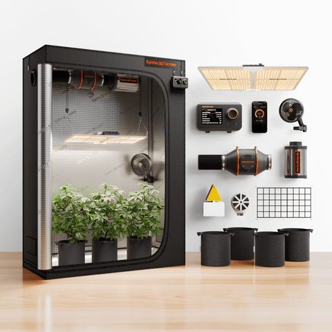 Spider Farmer® 2’x4’ Complete Grow Tent Kit丨SF2000 Full Spectrum LED Grow Light丨6” Clip Fan丨4” Ventilation System with GGS Controller | Free Sprayer