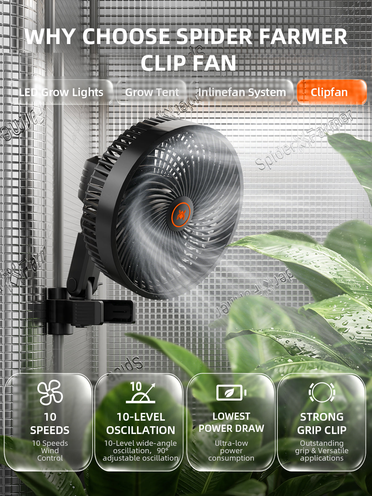 Spider Farmer® 2’x4’ Complete Grow Tent Kit丨SF2000 Full Spectrum LED Grow Light丨6” Clip Fan丨4” Ventilation System with Speed Controller