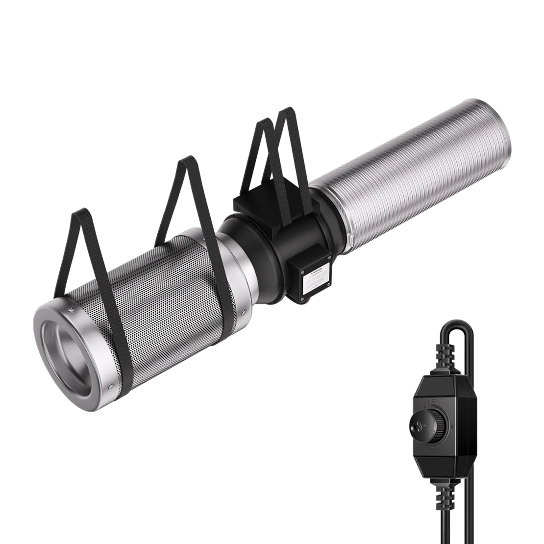 Vivosun Air Filtration Kit R6 6", Inline Fan R6 with Variable Speed Controller, Carbon Filter & Ducting Combo