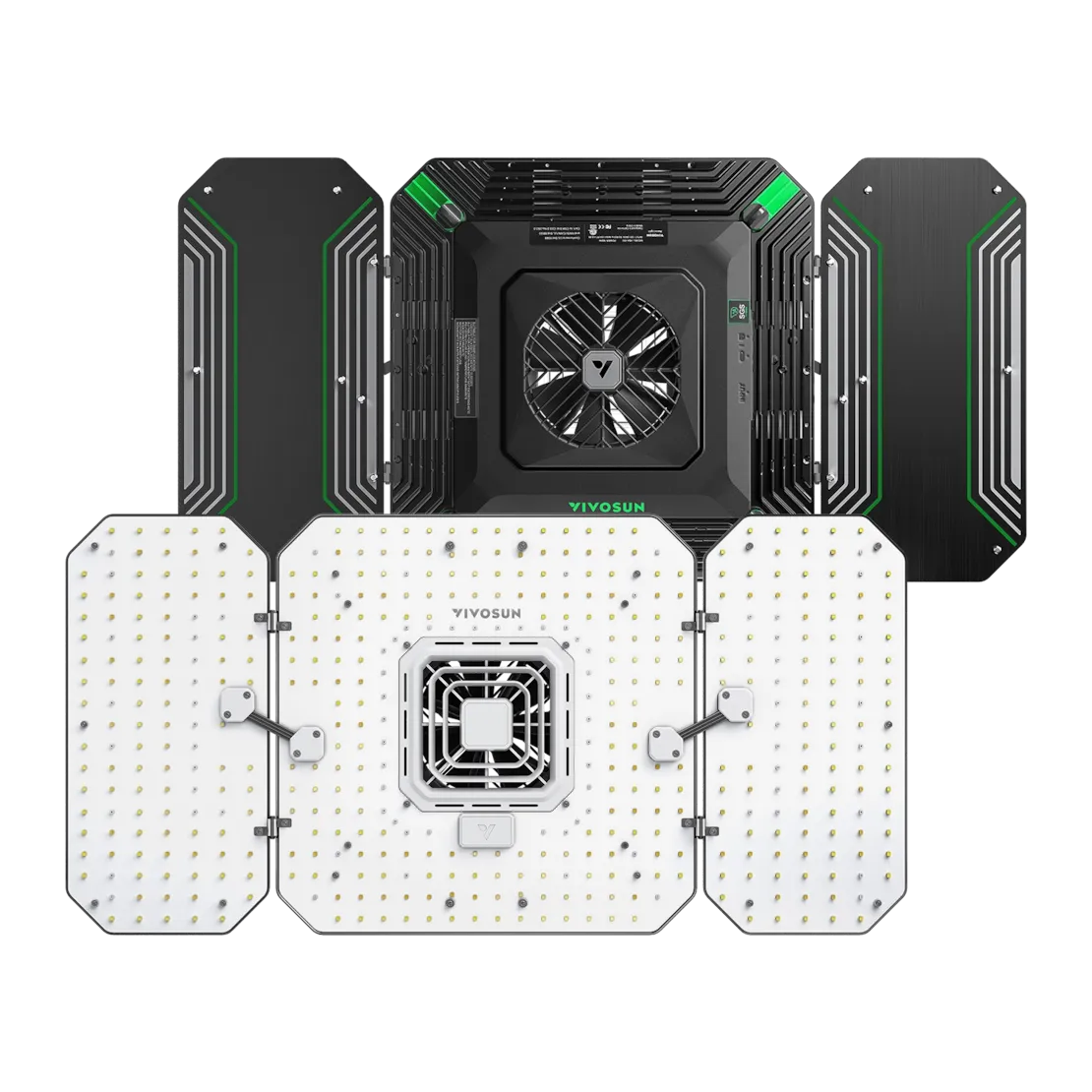 Vivosun AeroLight Wing AW200 Tunable Spectrum LED Grow Light 200W, with Integrated Circulation Fan, Compatible with APP, 3 x 3 Ft. Coverage