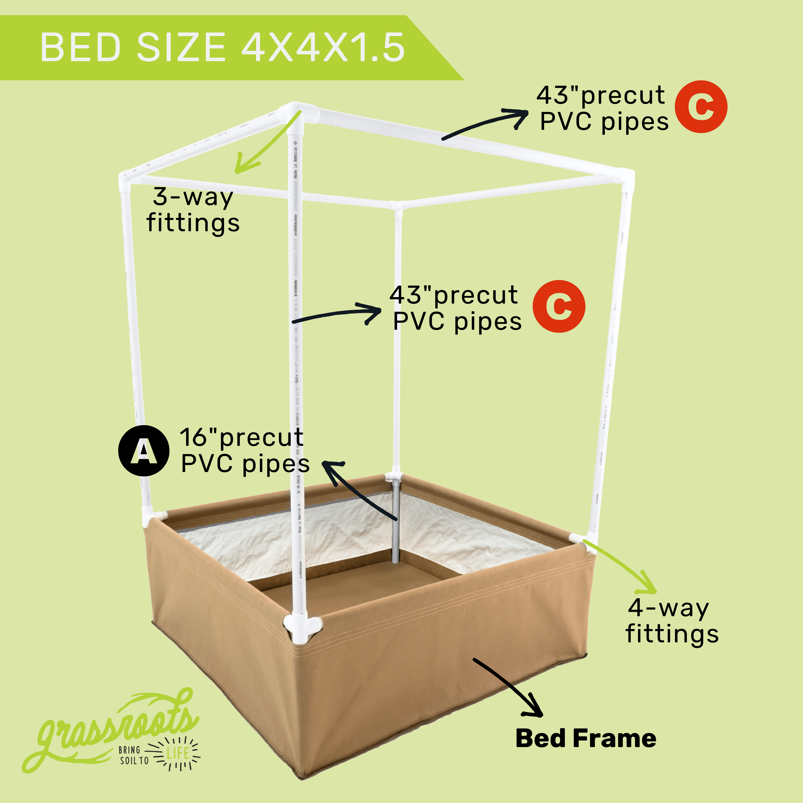 Complete Kit Living Soil Fabric Bed - Green Thumb Depot