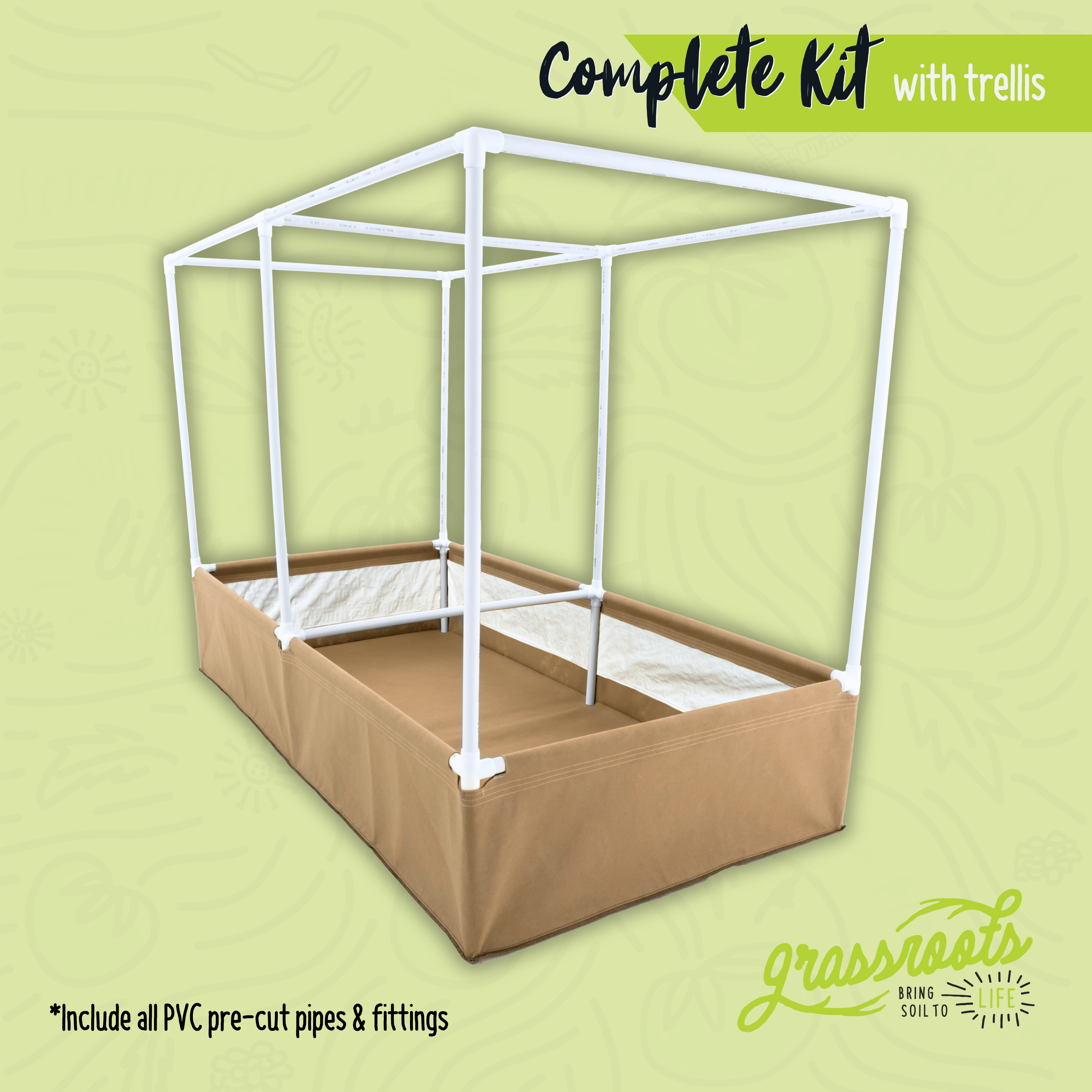 Complete Kit Living Soil Fabric Bed - Green Thumb Depot