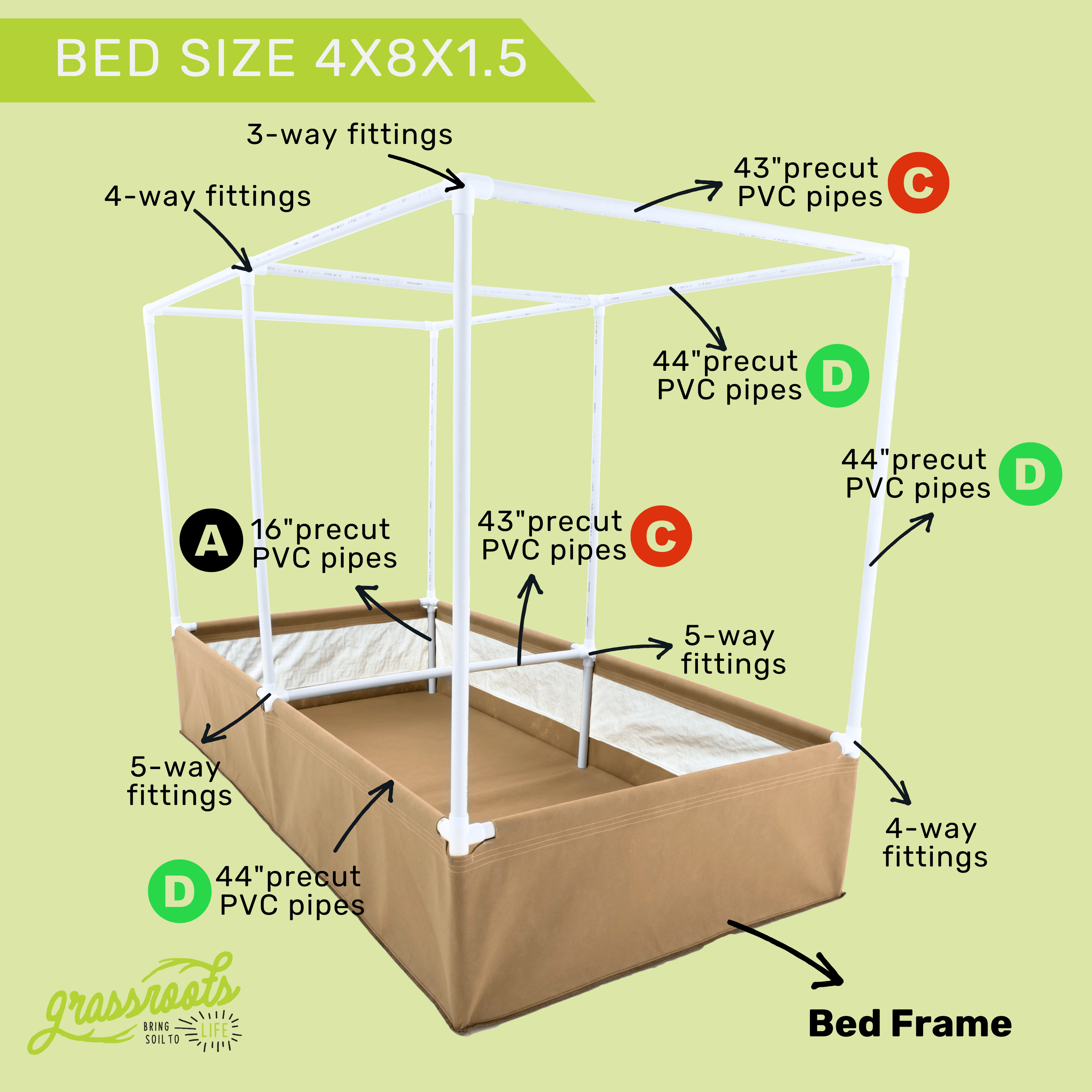 Complete Kit Living Soil Fabric Bed - Green Thumb Depot