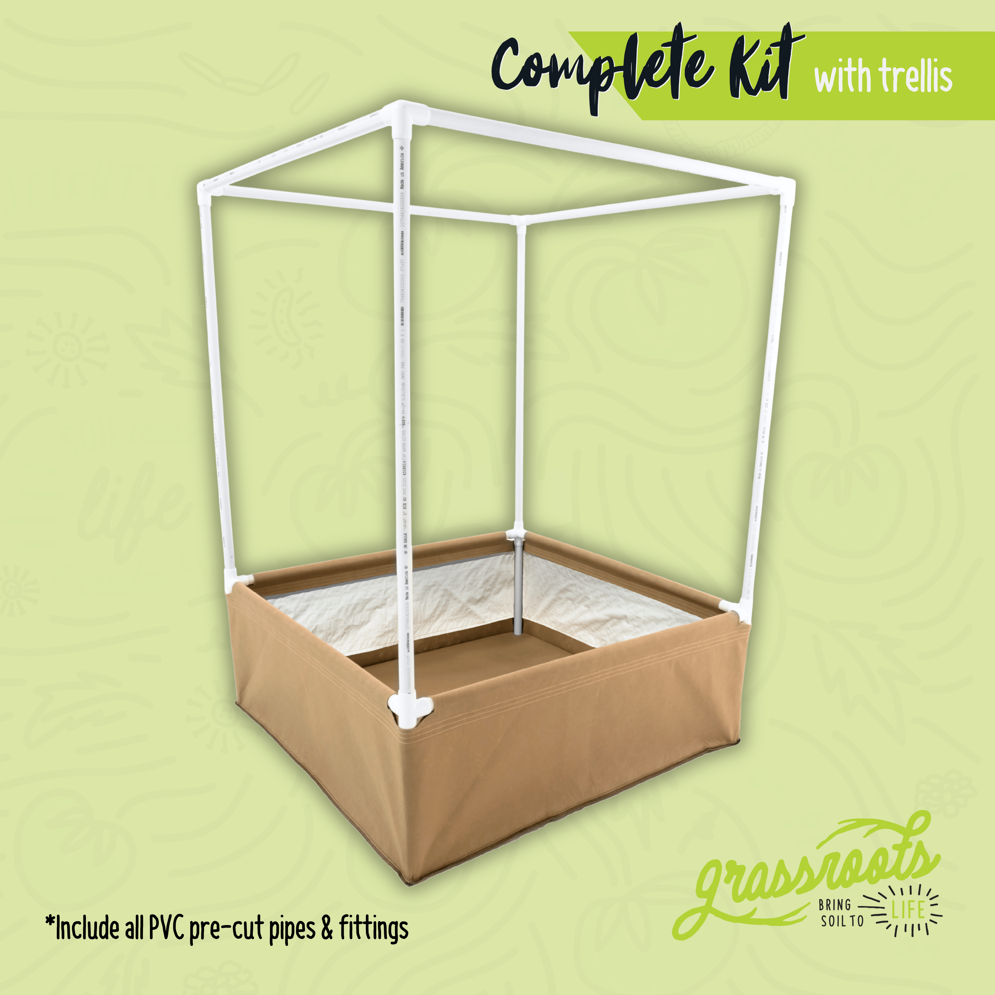 Complete Kit Living Soil Fabric Bed - Green Thumb Depot