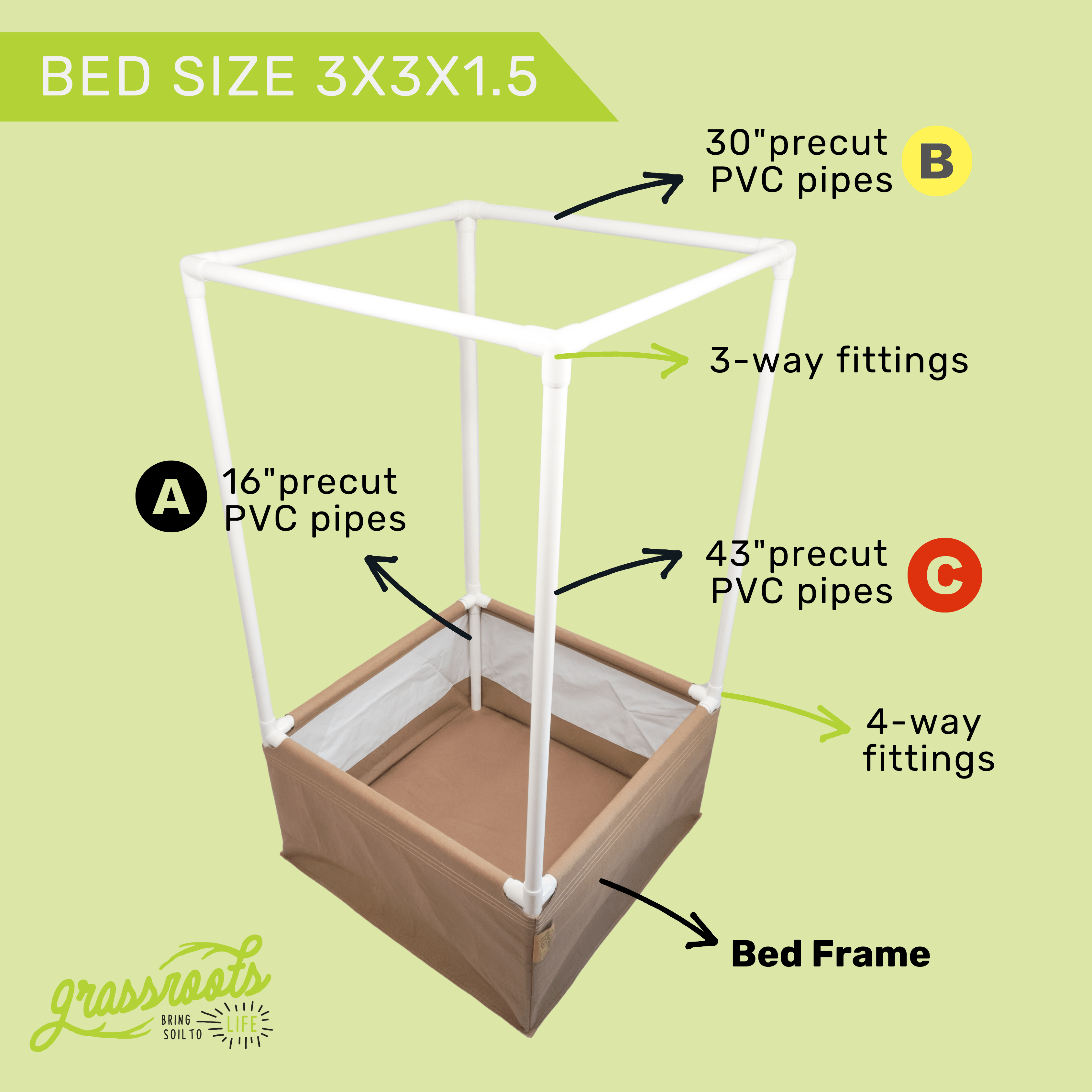 Complete Kit Living Soil Fabric Bed - Green Thumb Depot