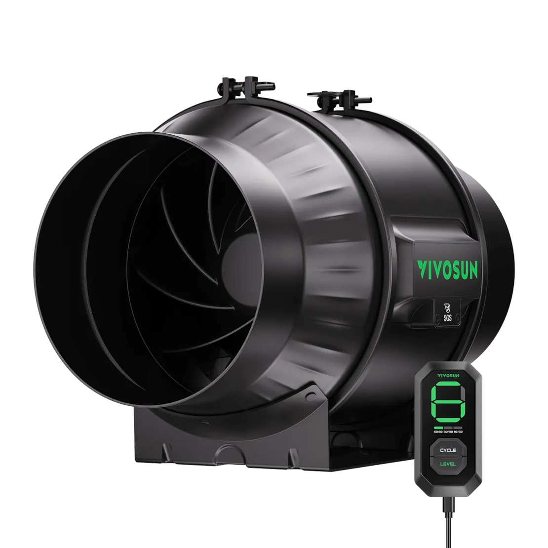 Vivosun AeroZesh T6 Inline Fan 6" with E12 Speed Controller, PWM-Controlled EC Fan for Grow Tent Ventilation