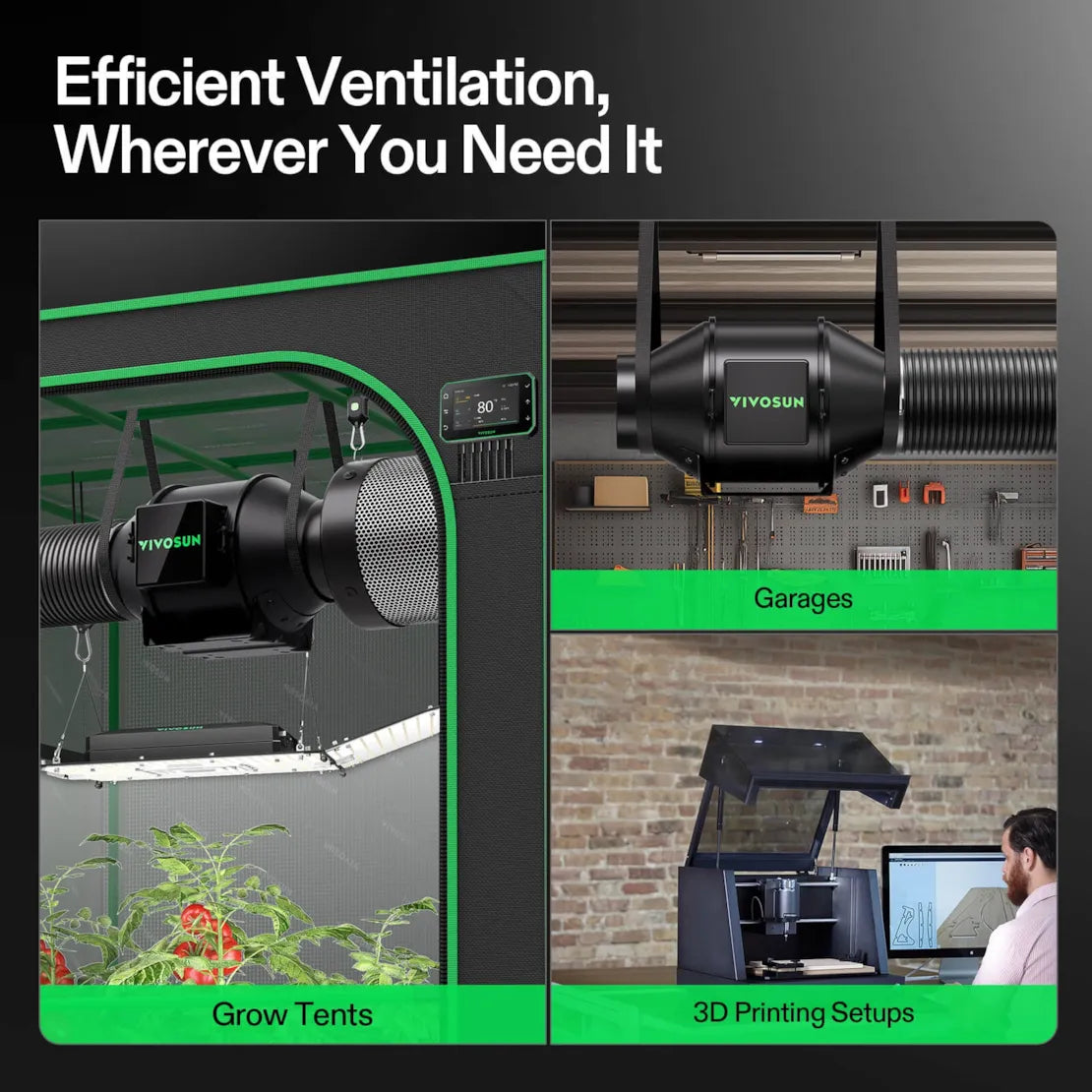 Vivosun Smart Air Filtration PRO G4 Kit 4", AeroZesh G4 Inline Duct Fan w/GrowHub E42A+ Temp. Humidity WiFi-Controller, Carbon Filter & Ducting, Cooling & Ventilation System for Grow Tent, Hydroponics