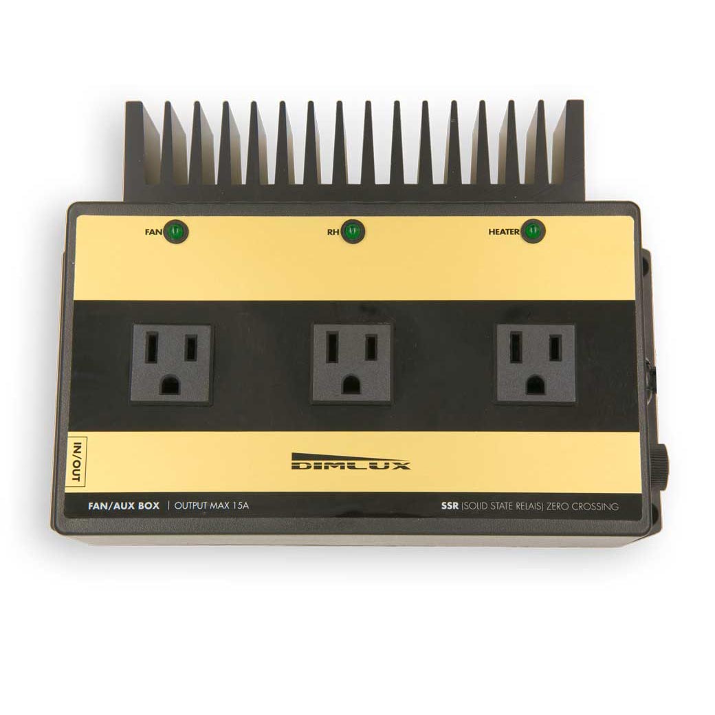 Dimlux Auxiliary Box w/ Fan Speed Controller – 3 Outlet (3 x 110V, 15A) - Green Thumb Depot