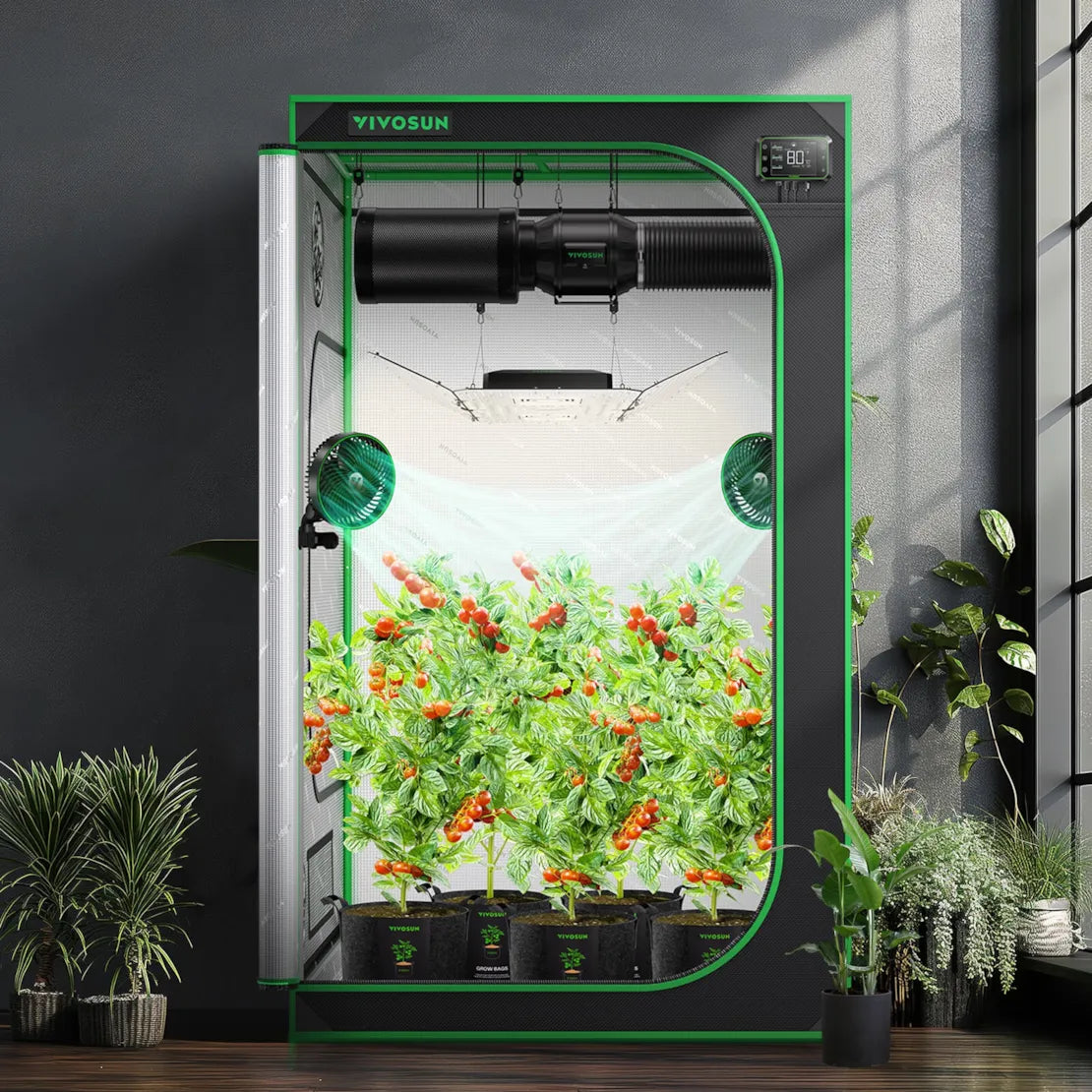 Vivosun Grow Tent 4x4 S448, 4-8 Plants Use, 600D Light-proof Oxford