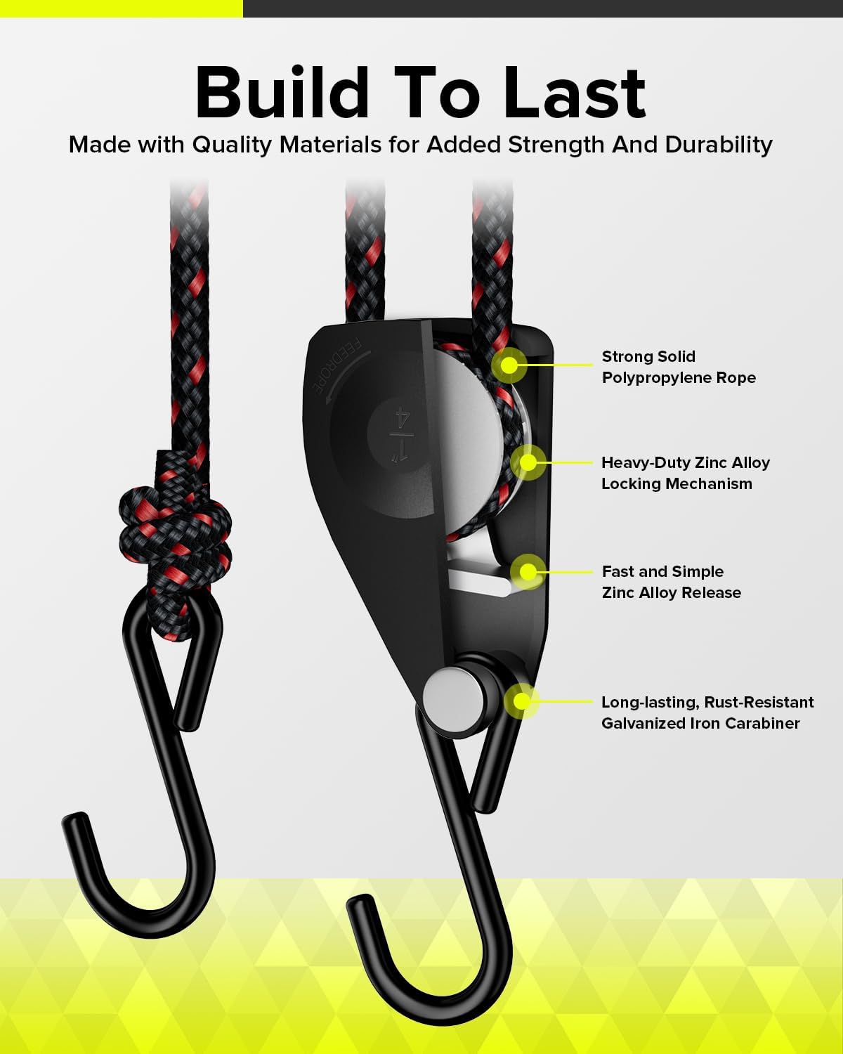 Elufah 1/4" Ratchet Tie Down Straps, 4 - Pack & 12FT Adjustable Rope Hangers - Green Thumb Depot