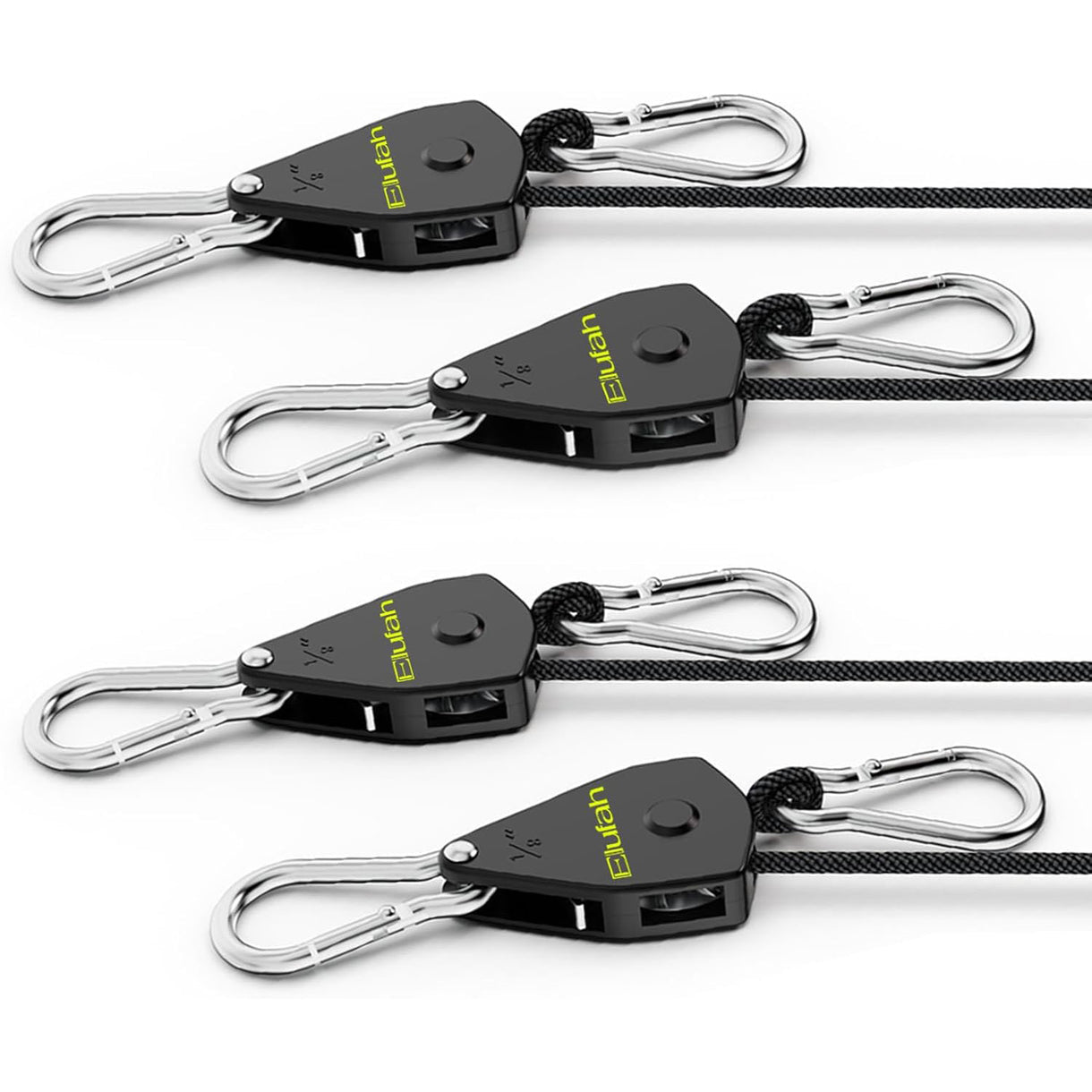Elufah 4 - Pack 1/8" Tie - Down Ratcheting, 10ft Adjustable Length Rope Hanger - Green Thumb Depot