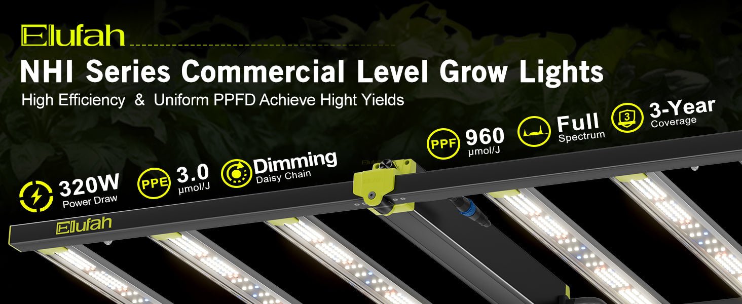 Elufah NHI3200 - 24 320 Watt LED Grow Light 2x4 Commercial - Green Thumb Depot