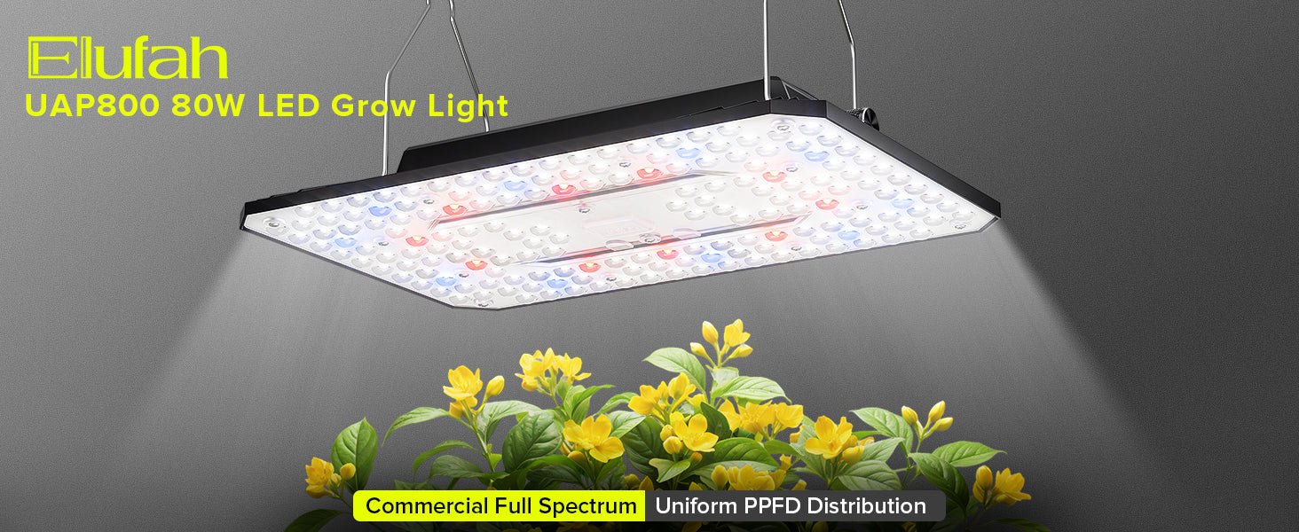 Elufah UAP800 80 Watt LED Grow Light, Commercial Full Spectrum - Green Thumb Depot