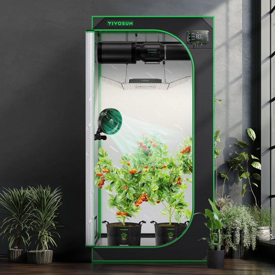 Vivosun Grow Tent 3x3 S336, 2-4 Plants Use, 600D Light-proof Oxford