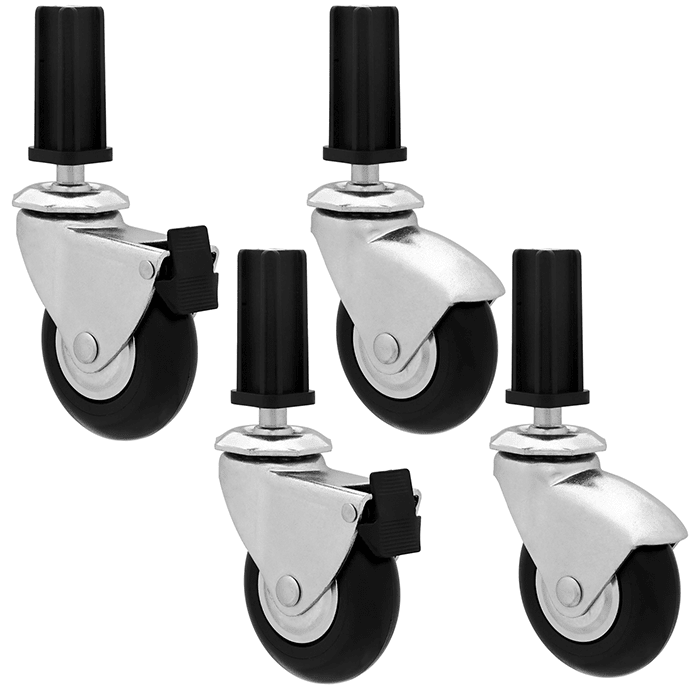 Fast Fit Heavy Duty Caster Wheels - 4 pc - Green Thumb Depot