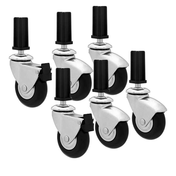 Fast Fit Heavy Duty Caster Wheels - 6 pc - Green Thumb Depot