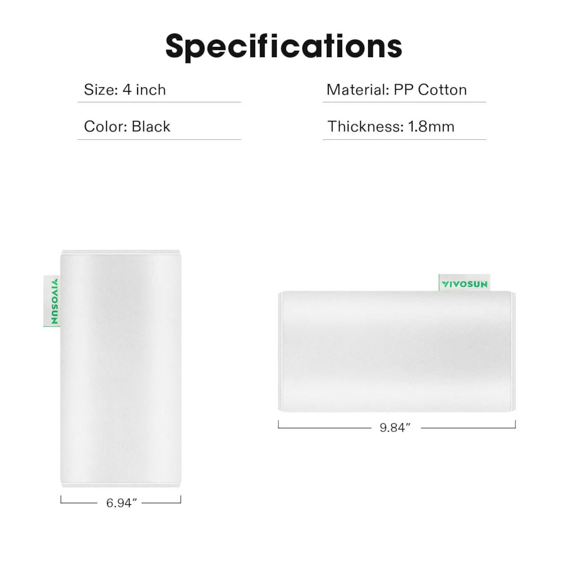Vivosun 4 Inch Prefilter for 4" Carbon Filter, White, 2 Pack