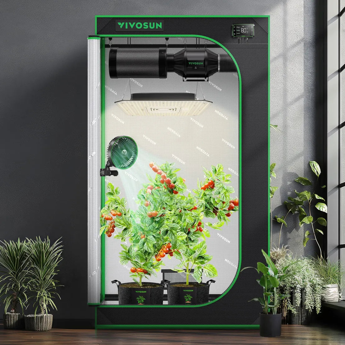 Vivosun Grow Tent 2x3 S326, 1-2 Plants Use, 600D Light-proof Oxford